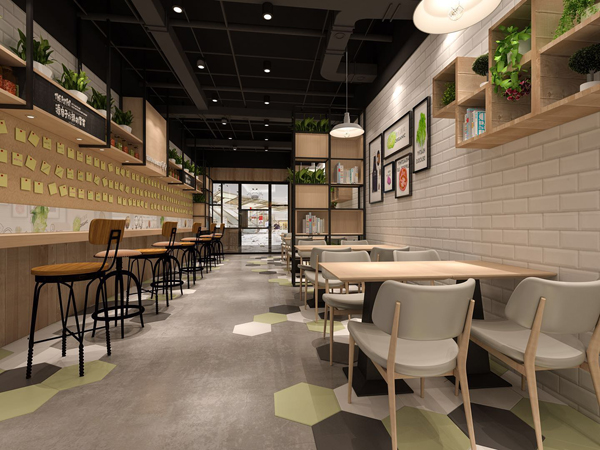 loft工業(yè)風冒菜店鋪整體裝修效果圖